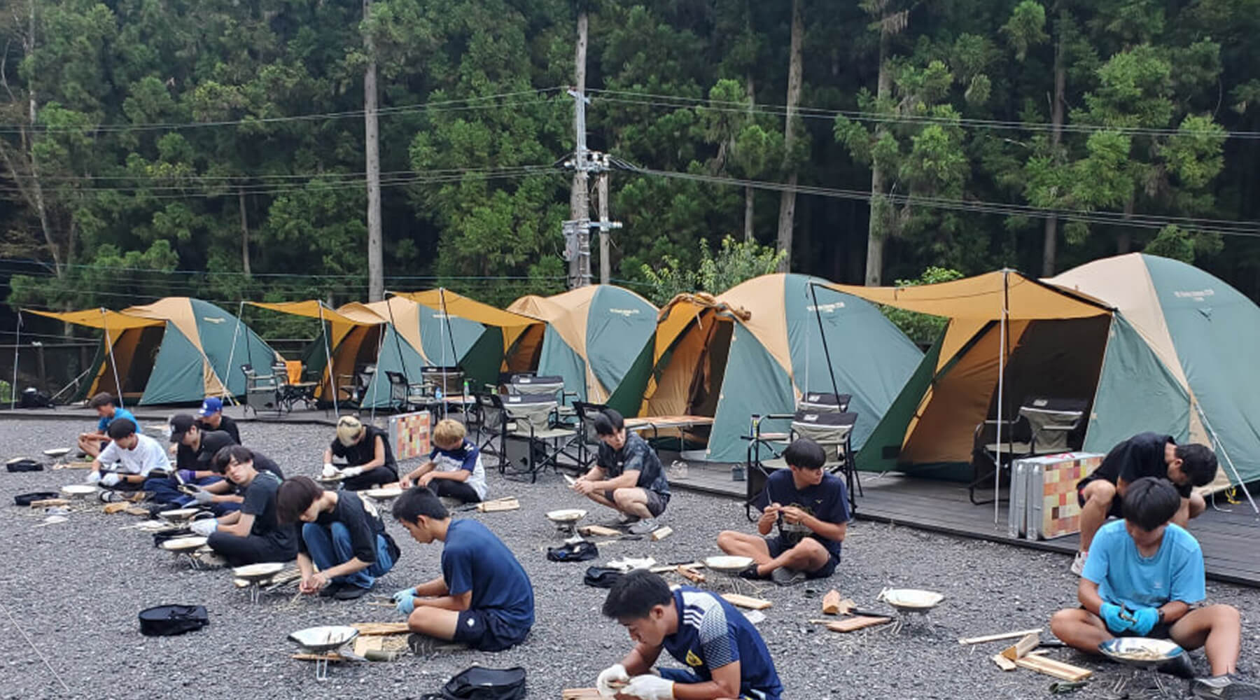 20人規模 大学でのキャンプ実習